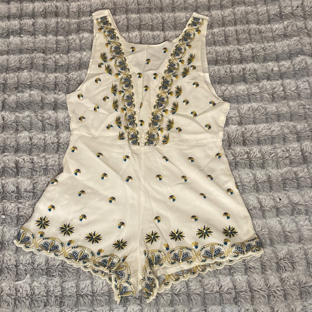 Embroidered free people romper
